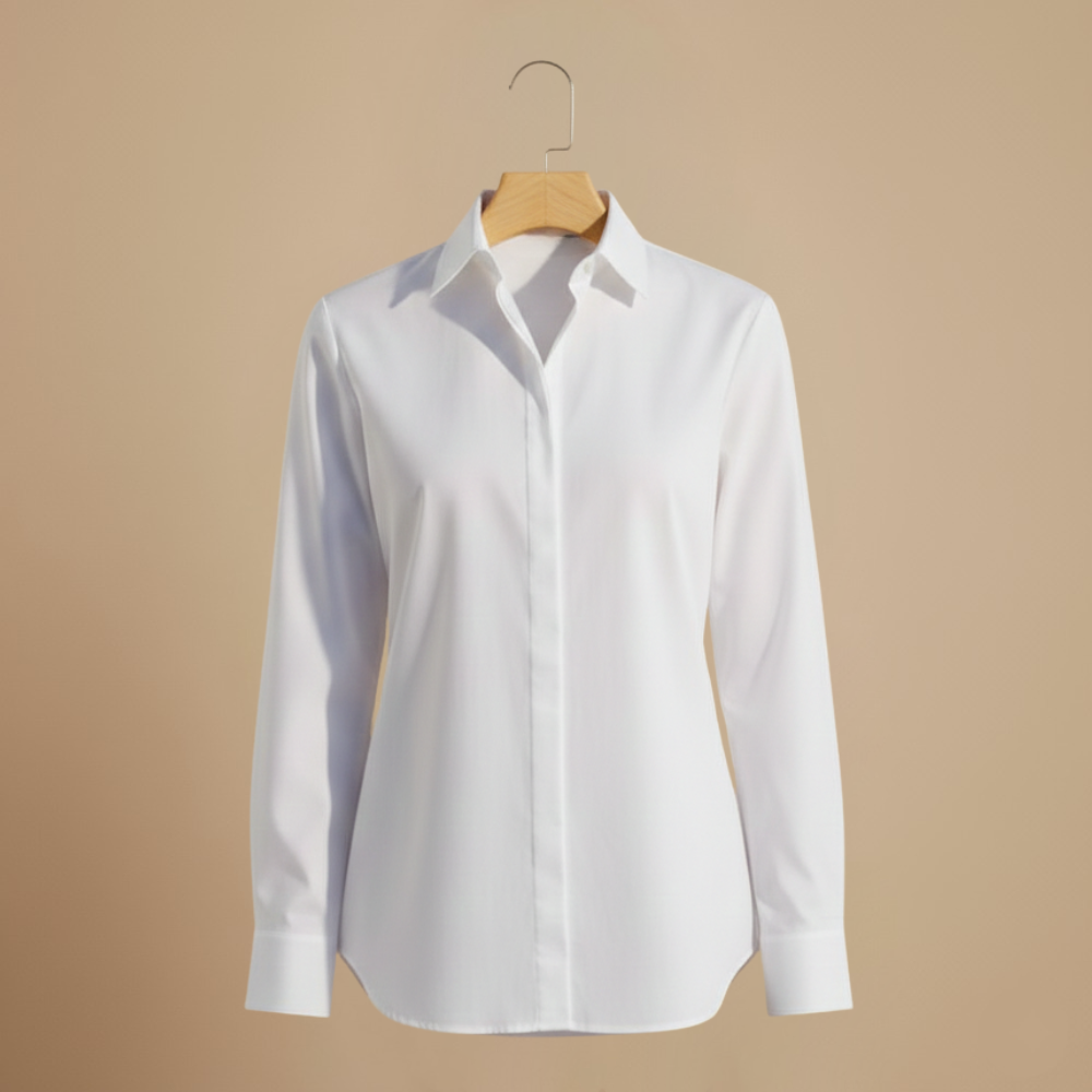 Women's elegant v-neck button up shirts