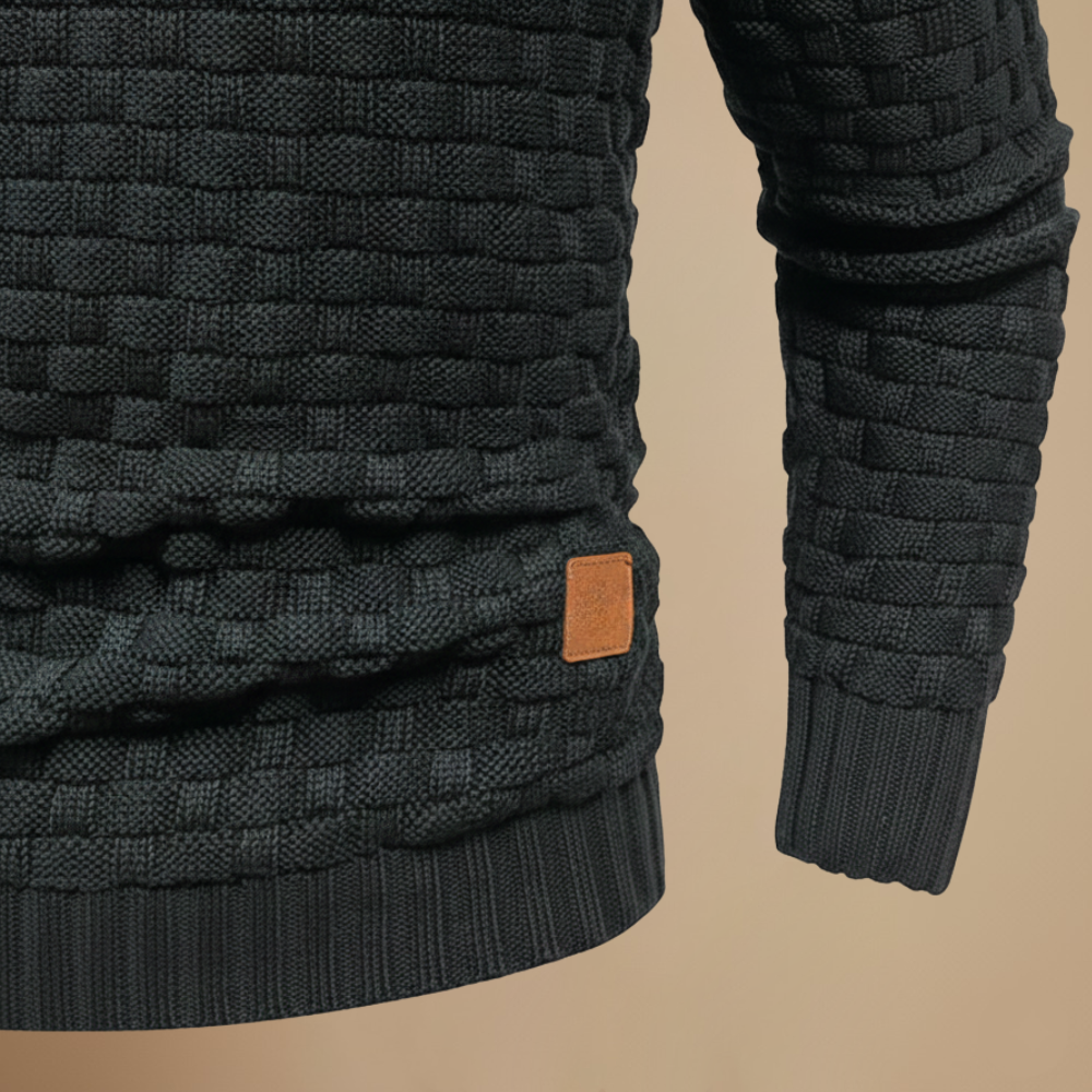 Men's knitted sweater with button collar Fashion Grand
