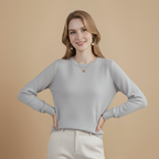 Solid Casual Crew Neck Long Sleeve Sweater Fashion Grand