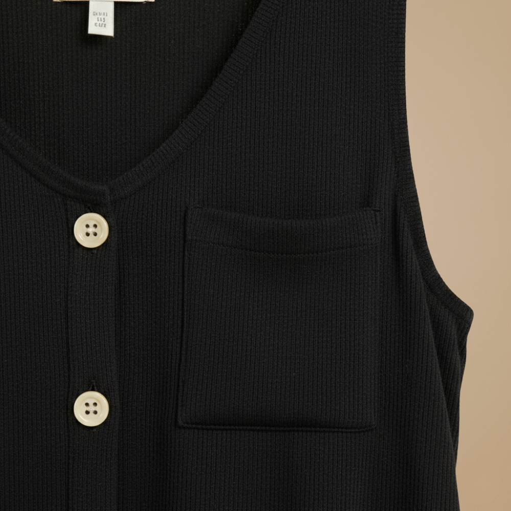 Women's summer sleeveless button-front top Fashion Grand