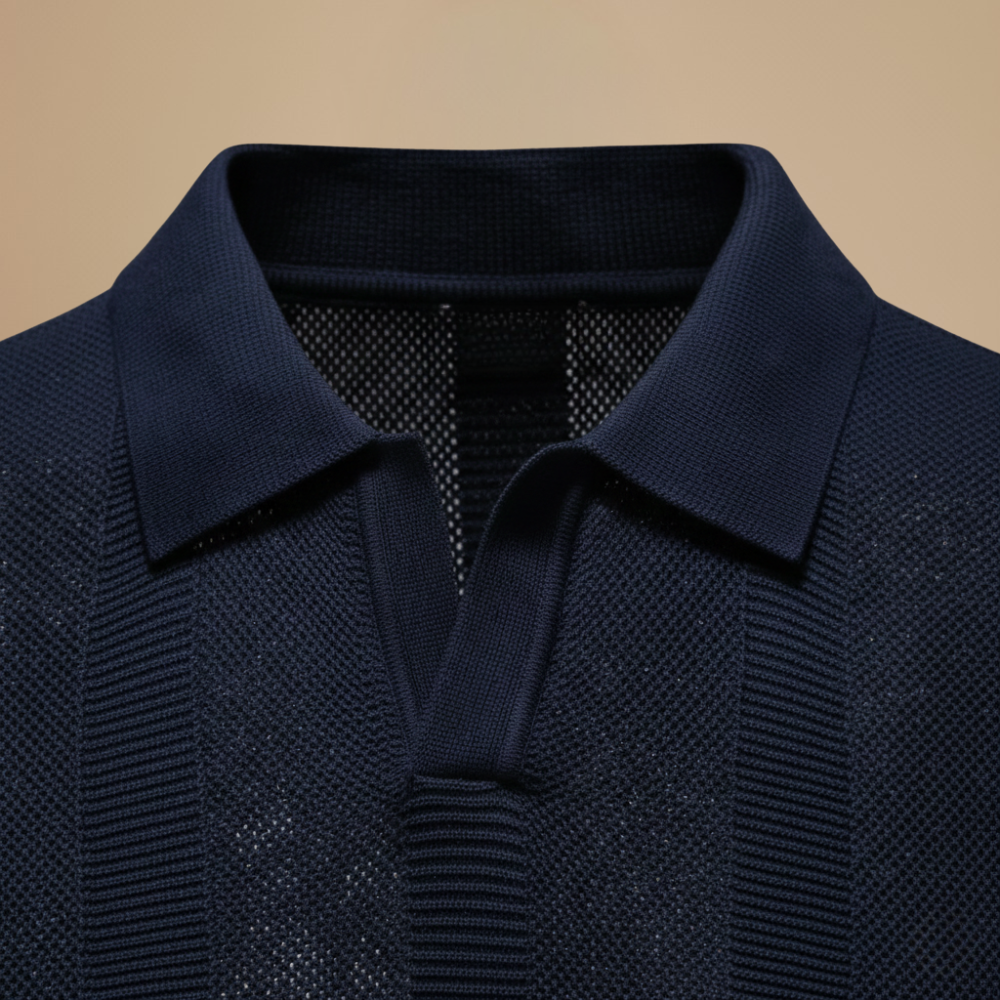 Men's v-neck collar short sleeve polo shirt Fashion Grand