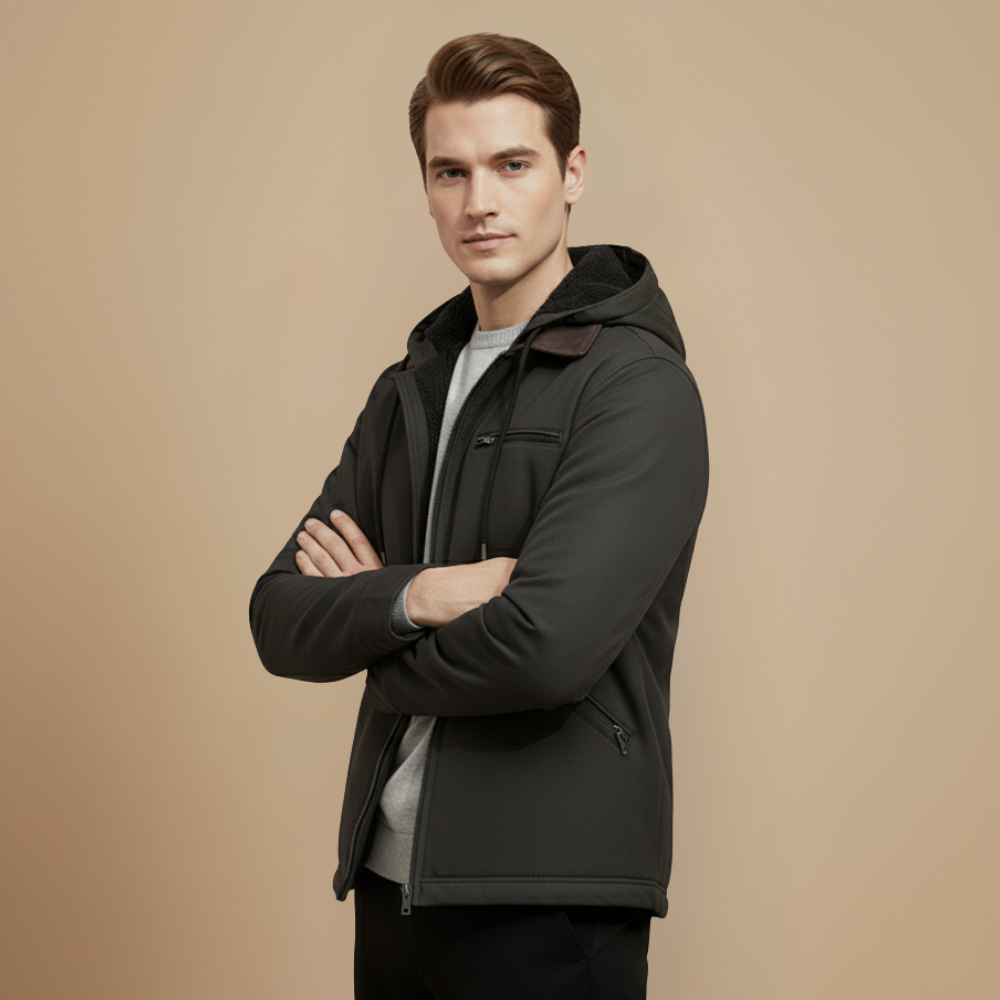 Warm autumn hooded jacket for men Fashion Grand