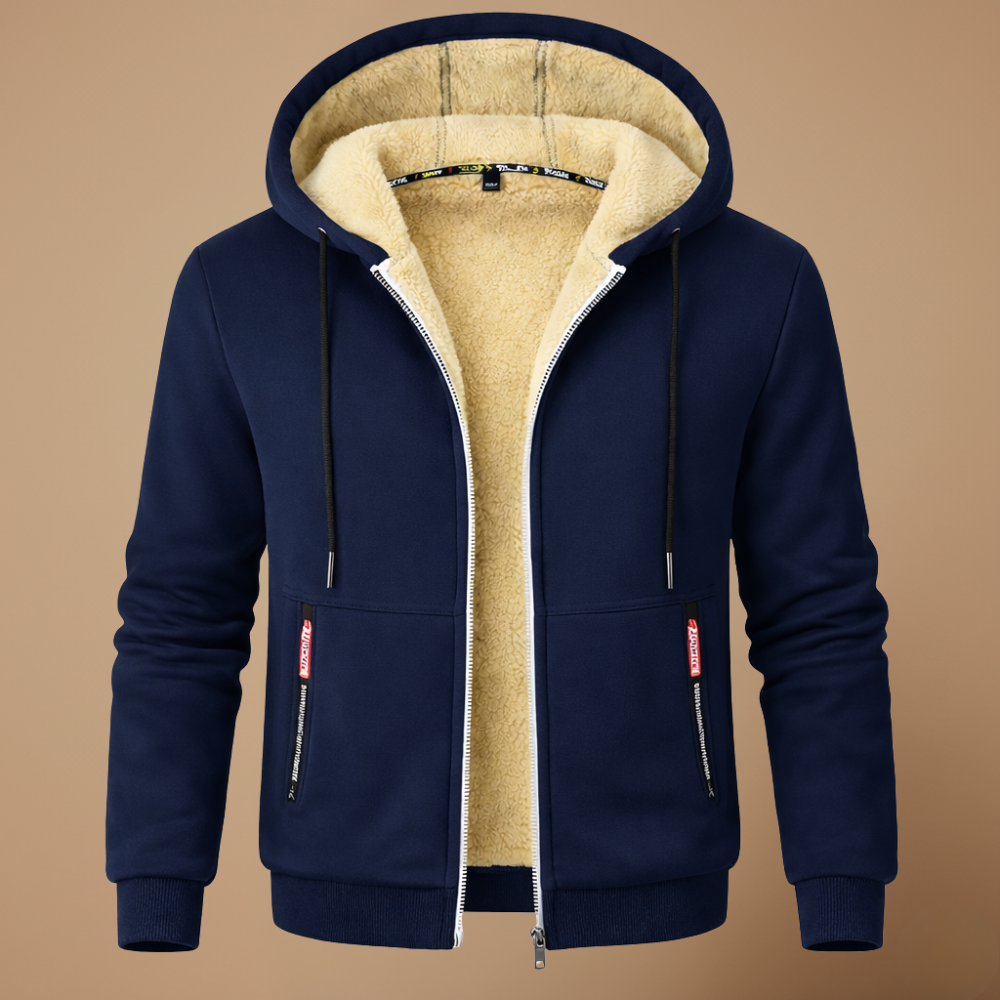 Casual Thick Fleece Lined Hoodie Jacket Fashion Grand