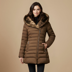 Hooded Quilted Fur Lined Winter Jacket Fashion Grand
