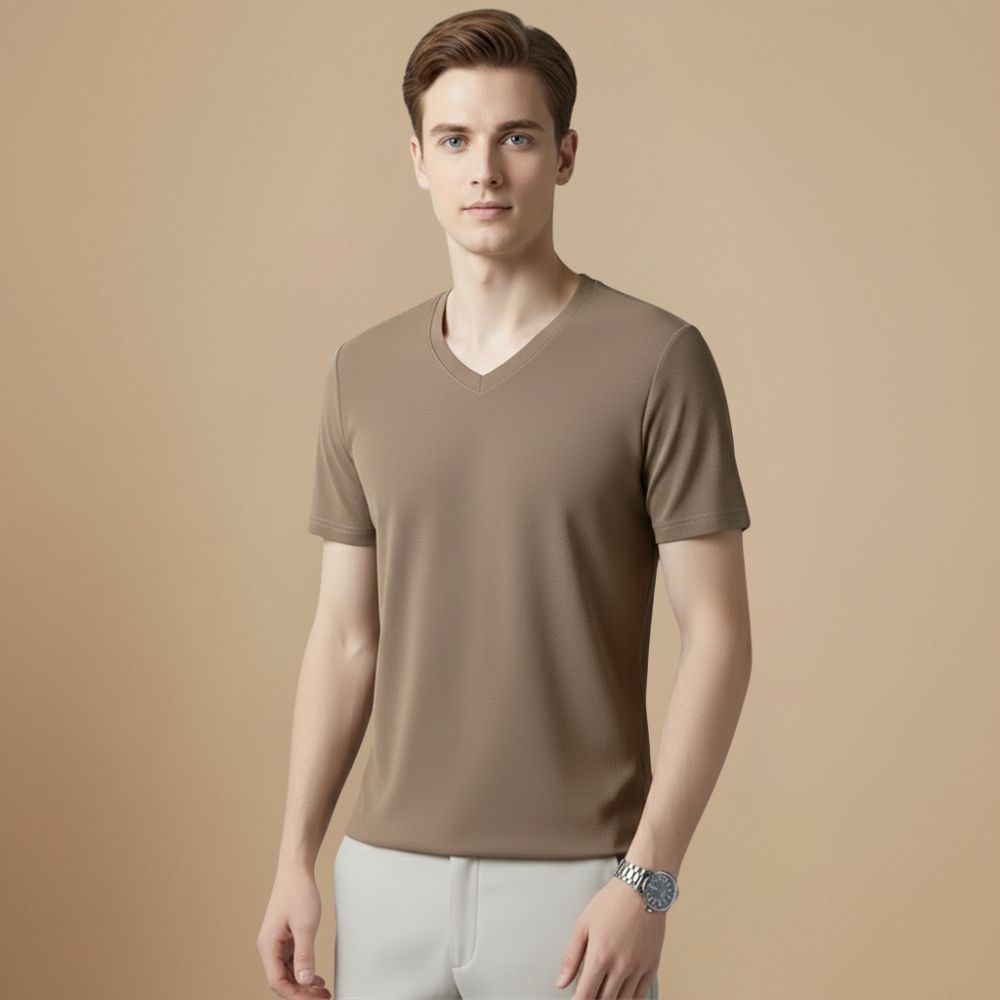 Men’s V Neck Cotton T-Shirt Fashion Grand