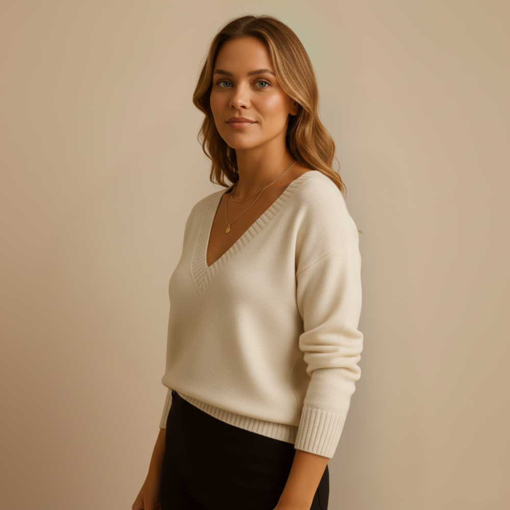 Classic V Neck Knitted Sweater Fashion Grand