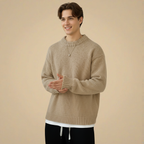 Solid Colour Crew Neck Minimalist Sweater Fashion Grand