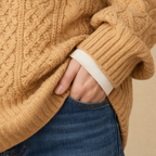 Women's oversized v-neck thick cable sweater Fashion Grand