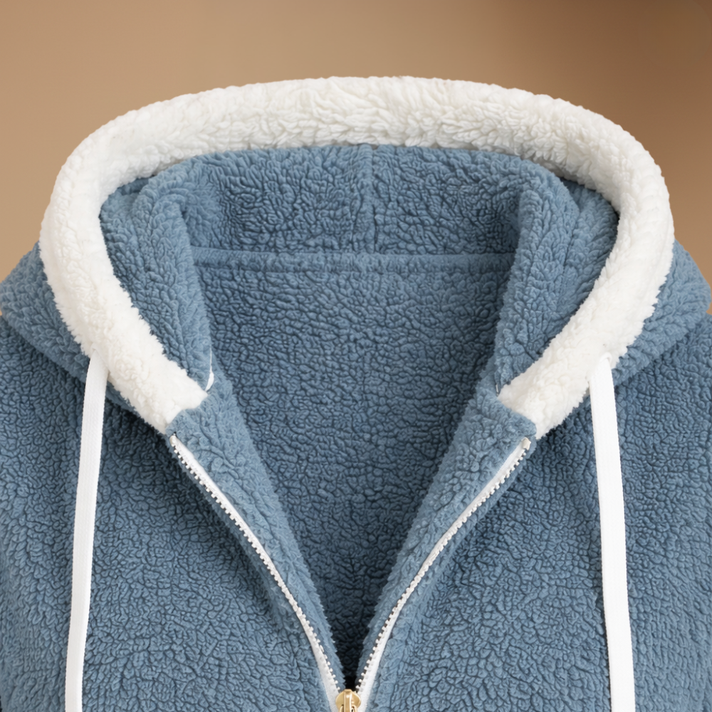Women's warm fuzzy zip hoodie jacket Fashion Grand