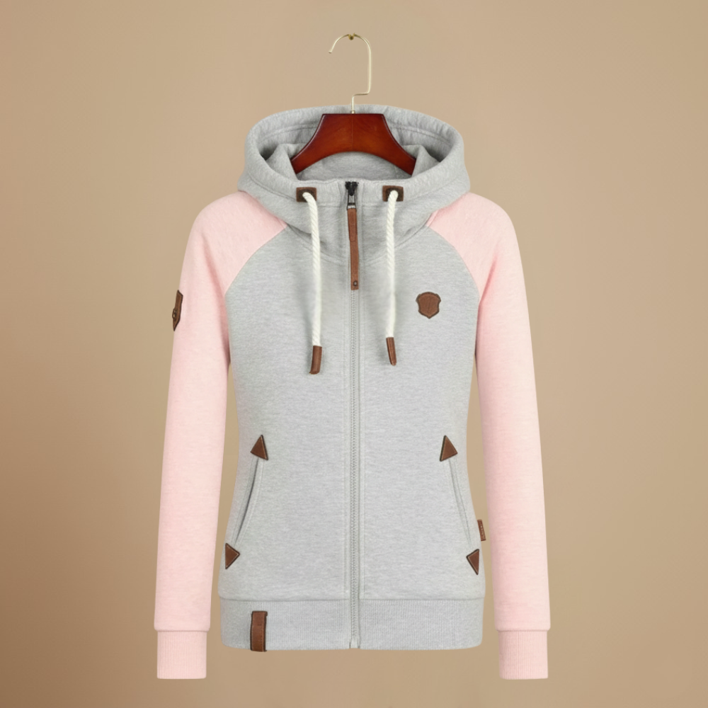 Women's hooded zip up casual sweatshirt jacket Fashion Grand