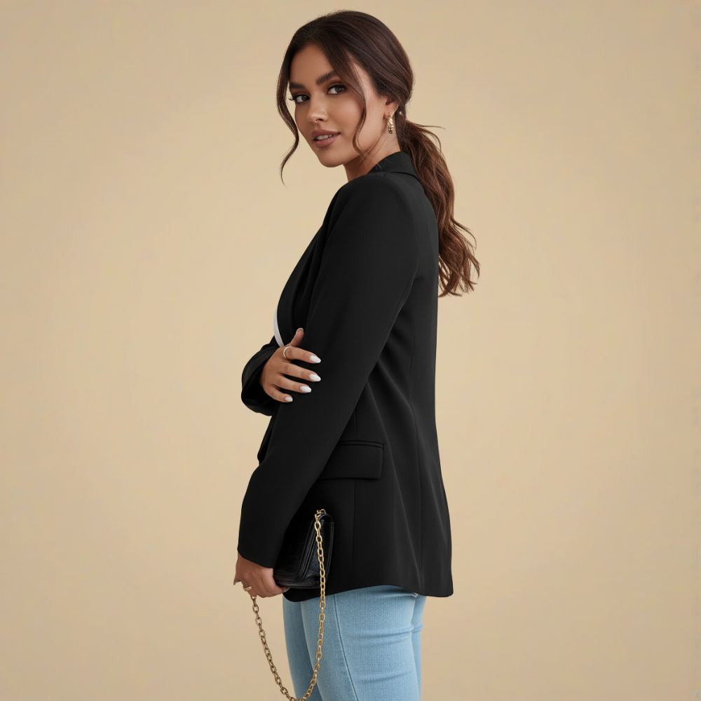 Chic and Casual Lapel Long Sleeve Blazer Fashion Grand