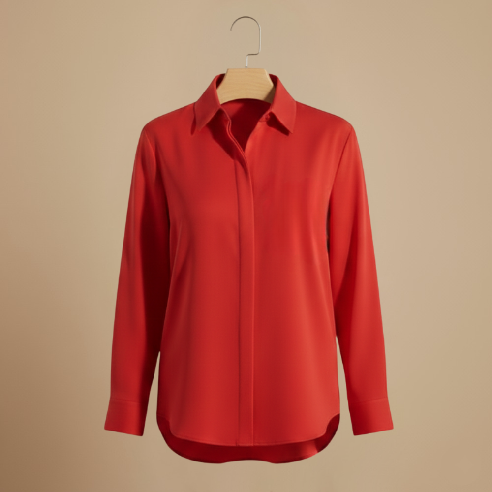 Women's elegant v-neck button up shirts