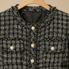 Women’s elegant tweed long sleeve coat Fashion Grand