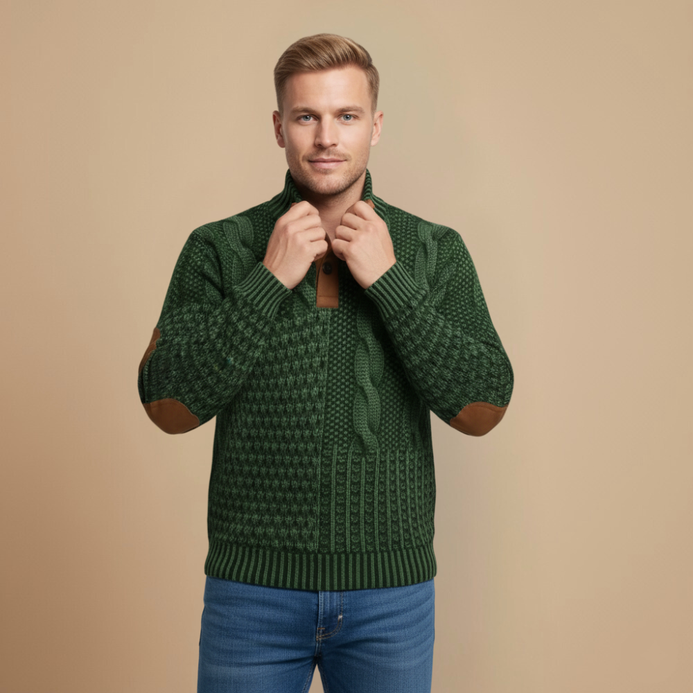 Vintage 3D Print Quarter Zip Sweatshirt Fashion Grand