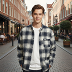 Men's classic plaid button down shirt Fashion Grand