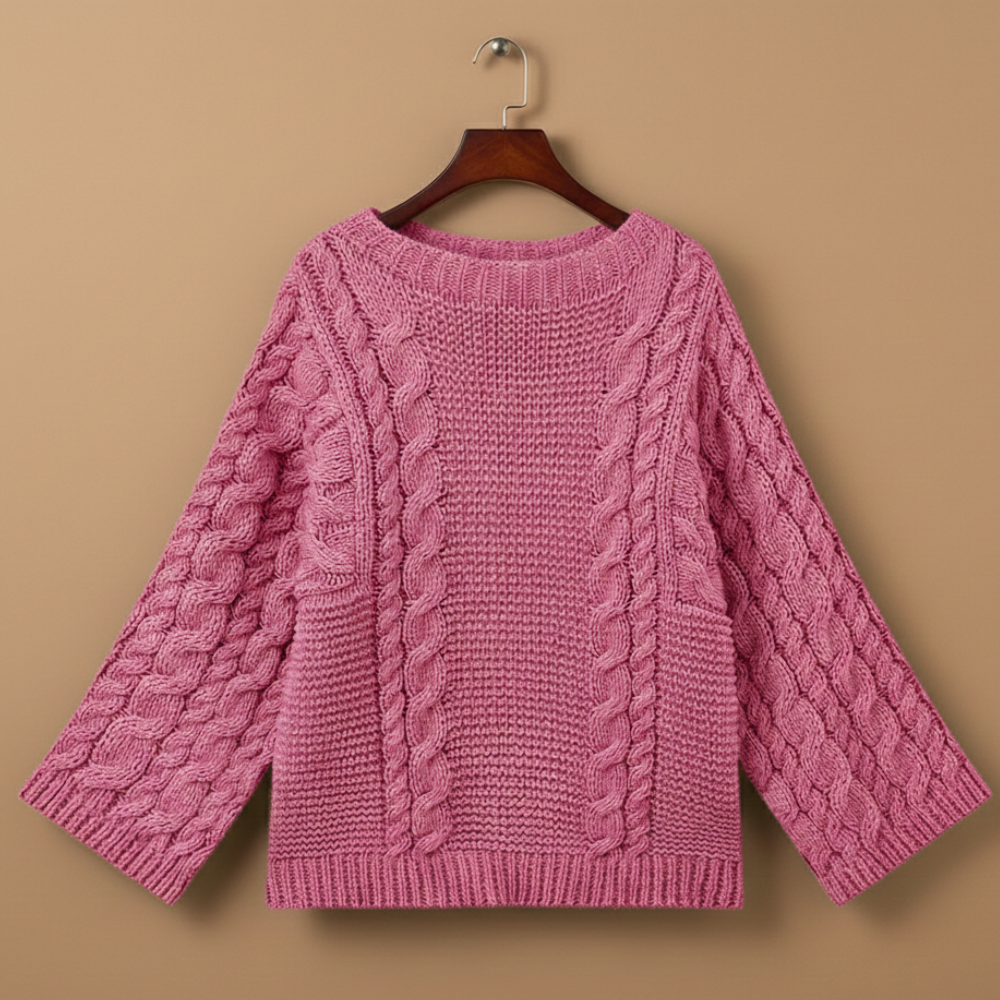 Women's Chunky Cable Pattern Sweater Fashion Grand