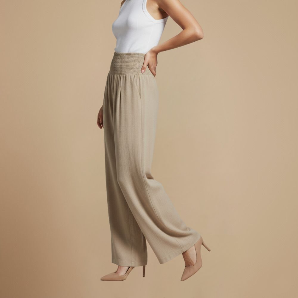 Cotton Linen High Waist Pants Fashion Grand
