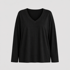 Women’s relaxed v-neck long sleeve blouse Fashion Grand