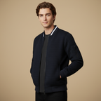 Men's Waffle Knit Full Zip Bomber Jacket Fashion Grand