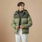 Puffer jacket hooded thick windbreaker casual Fashion Grand