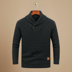 Men's knitted sweater with button collar Fashion Grand