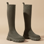Women's elasticated mid calf boots Fashion Grand