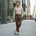 Men's formal high rise straight trousers Fashion Grand