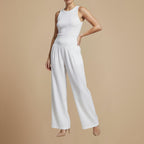 Cotton Linen High Waist Pants Fashion Grand