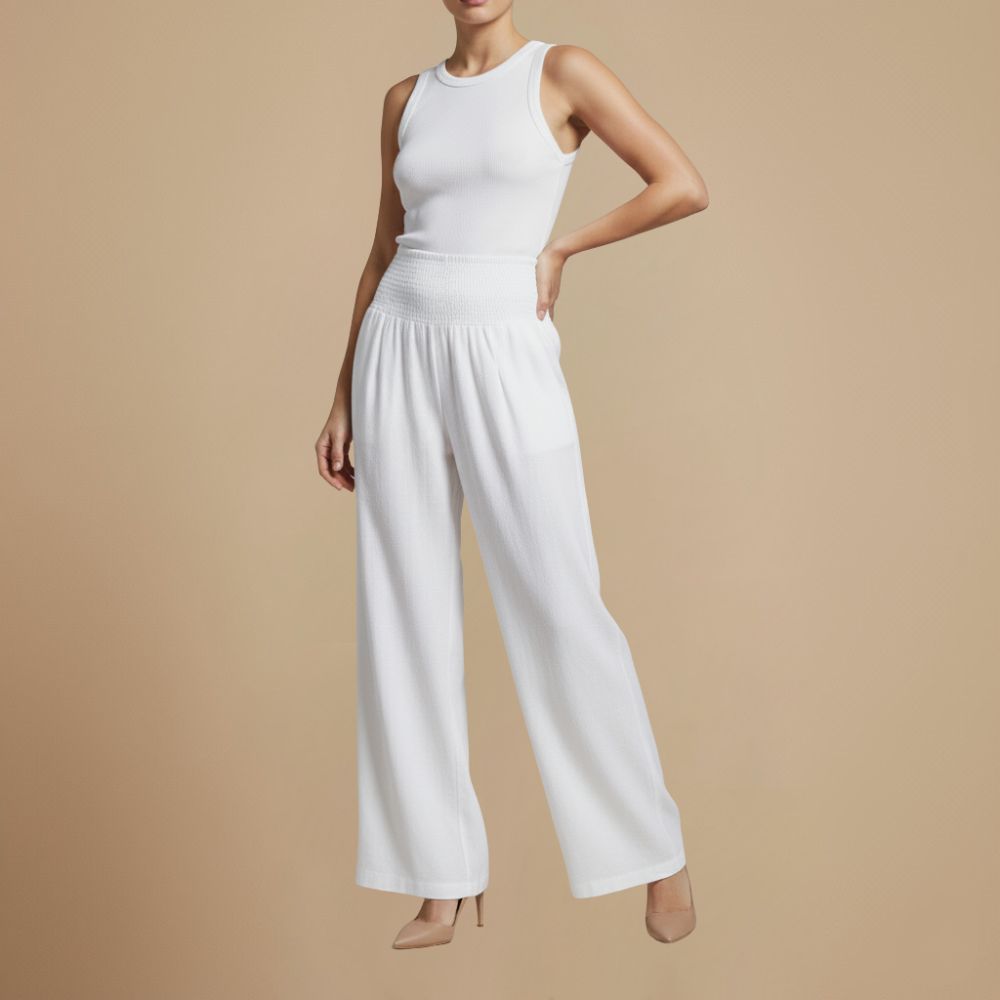 Cotton Linen High Waist Pants Fashion Grand