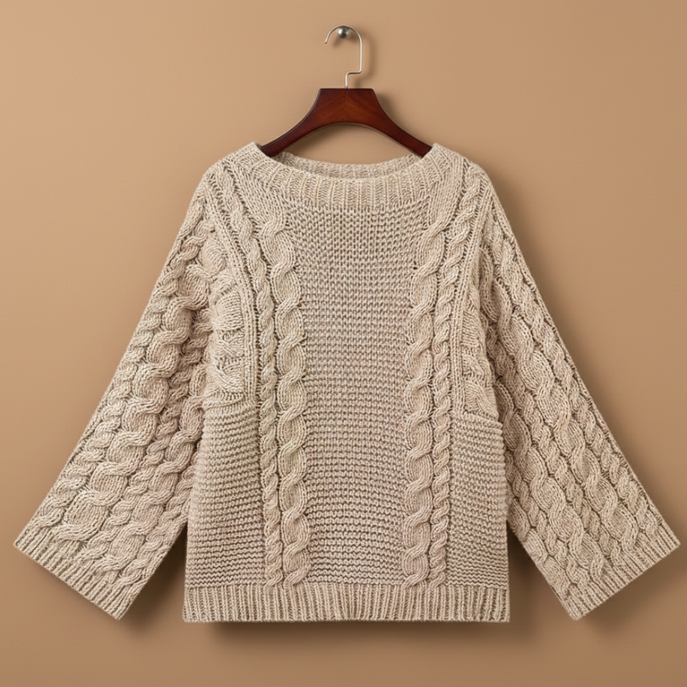 Women's Chunky Cable Pattern Sweater Fashion Grand