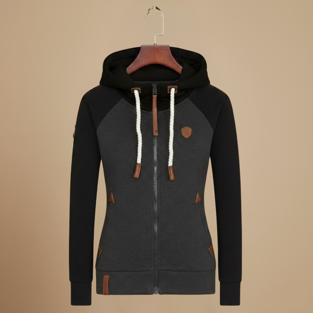 Women's hooded zip up casual sweatshirt jacket Fashion Grand