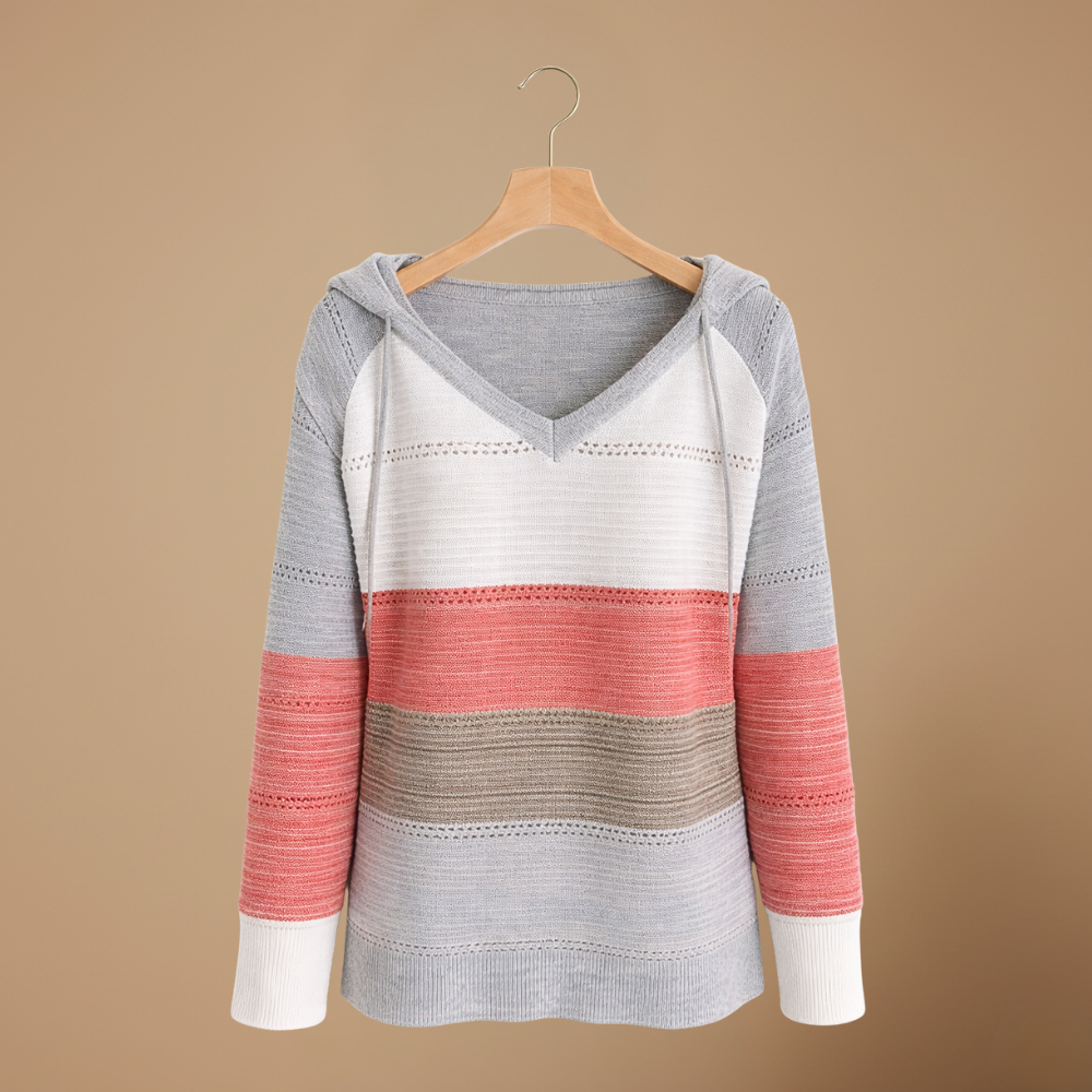 Women’s hooded long sleeve crochet pullover jumper Fashion Grand