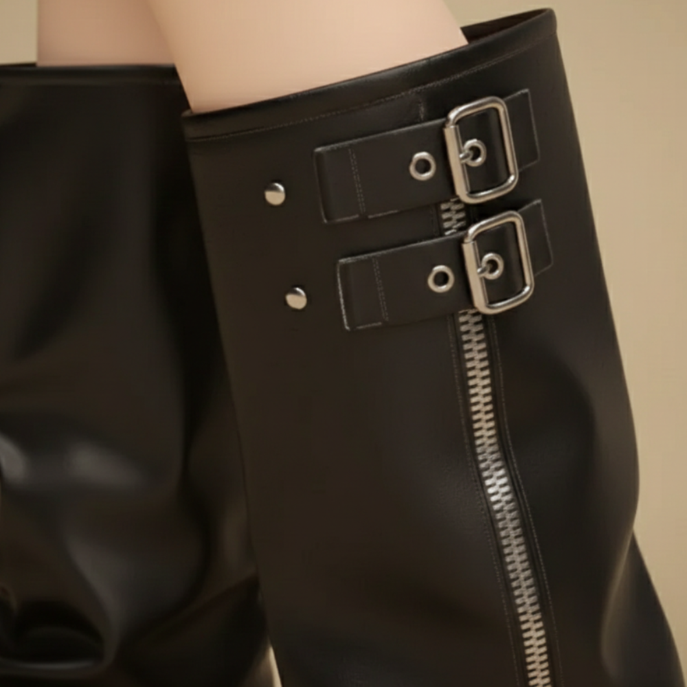 Women's buckle detail platform boots Fashion Grand