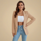 Chic and Casual Lapel Long Sleeve Blazer Fashion Grand