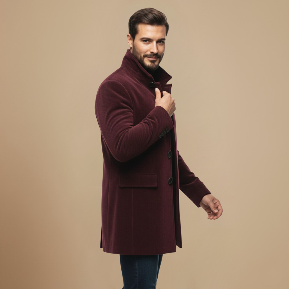 Vintage Corduroy Britse Zakelijke Trenchcoat Fashion Grand