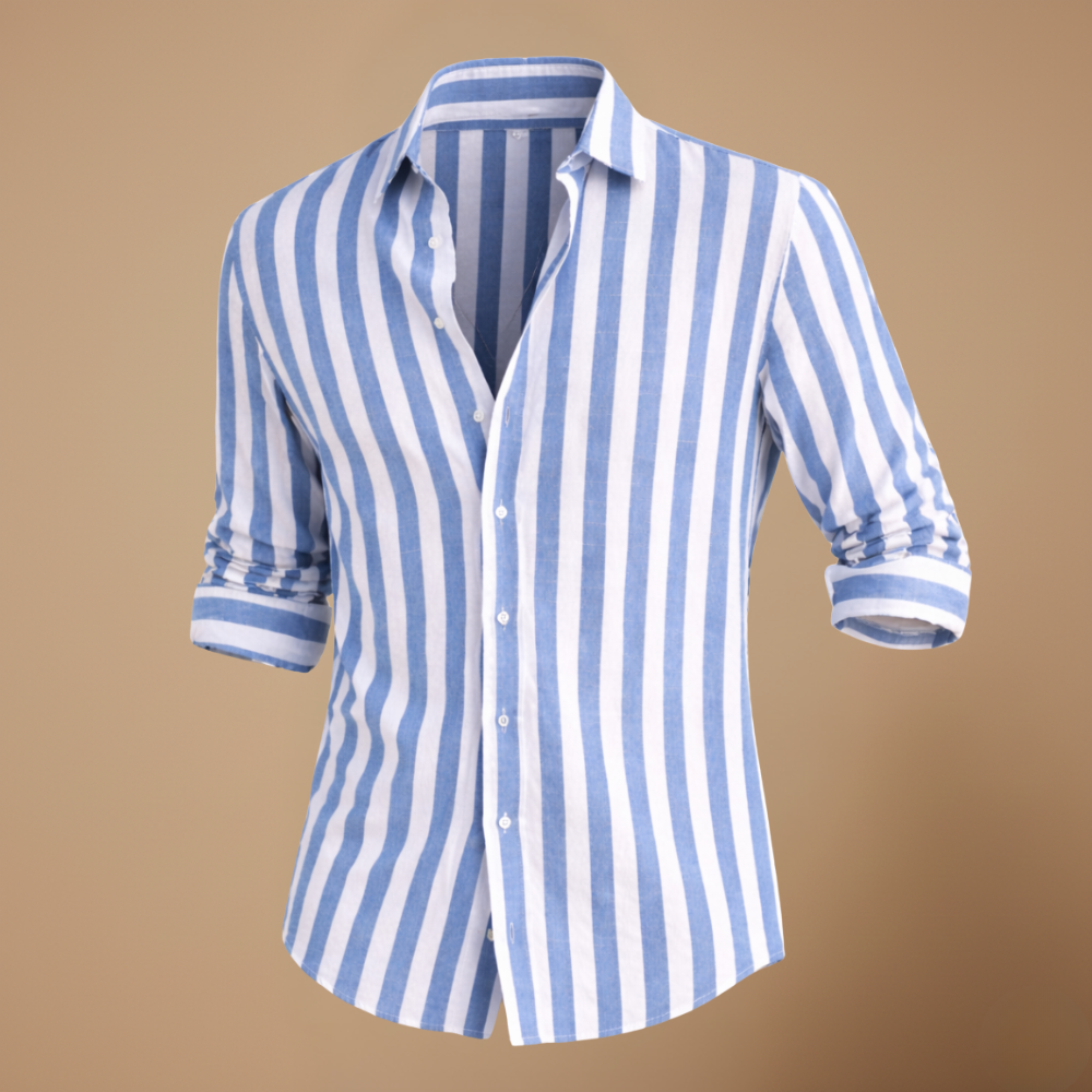 Men's striped long sleeve shirt with slim fit design Fashion Grand