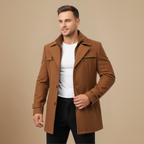 Tailored High Collar Wool Blend Winter Coat for Men Fashion Grand