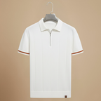 Men's quarter zip-up slim fit solid polo shirt Fashion Grand