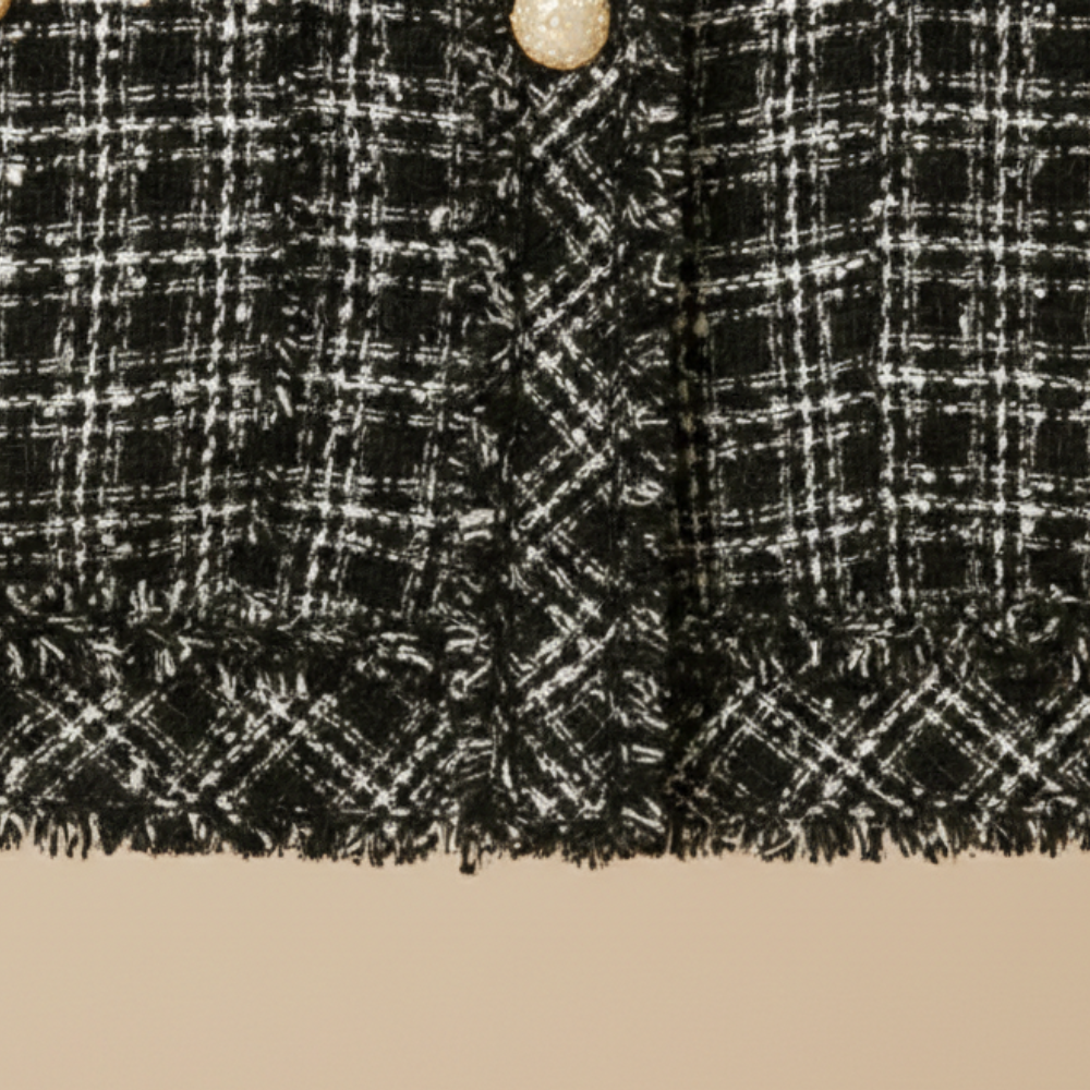 Women’s elegant tweed long sleeve coat Fashion Grand