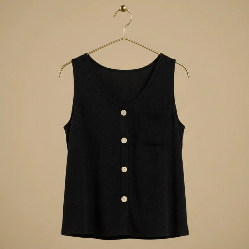 Women's summer sleeveless button-front top Fashion Grand