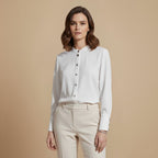 Elegant Long Sleeve Button Blouse Fashion Grand