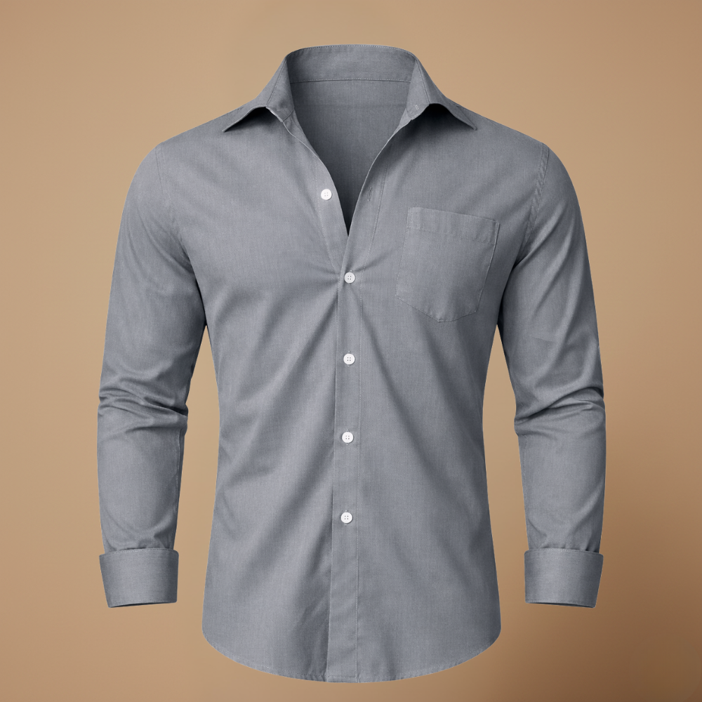 Men's casual slim fit long sleeve shirt with button closure Fashion Grand