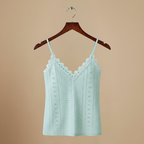 Women’s lace trim v-neck cropped camisole top Fashion Grand