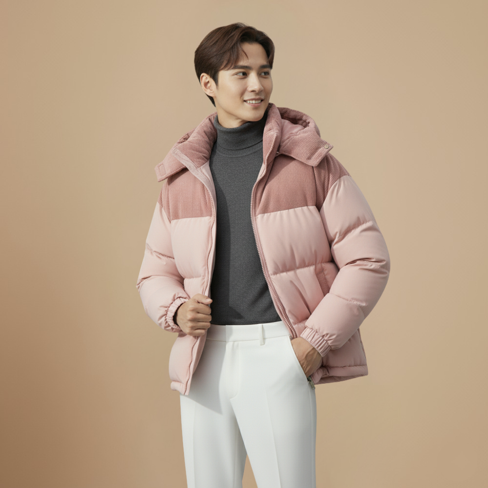 Puffer jacket hooded thick windbreaker casual Fashion Grand