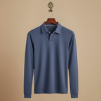 Men's long sleeve polo shirt with turned-down collar Fashion Grand
