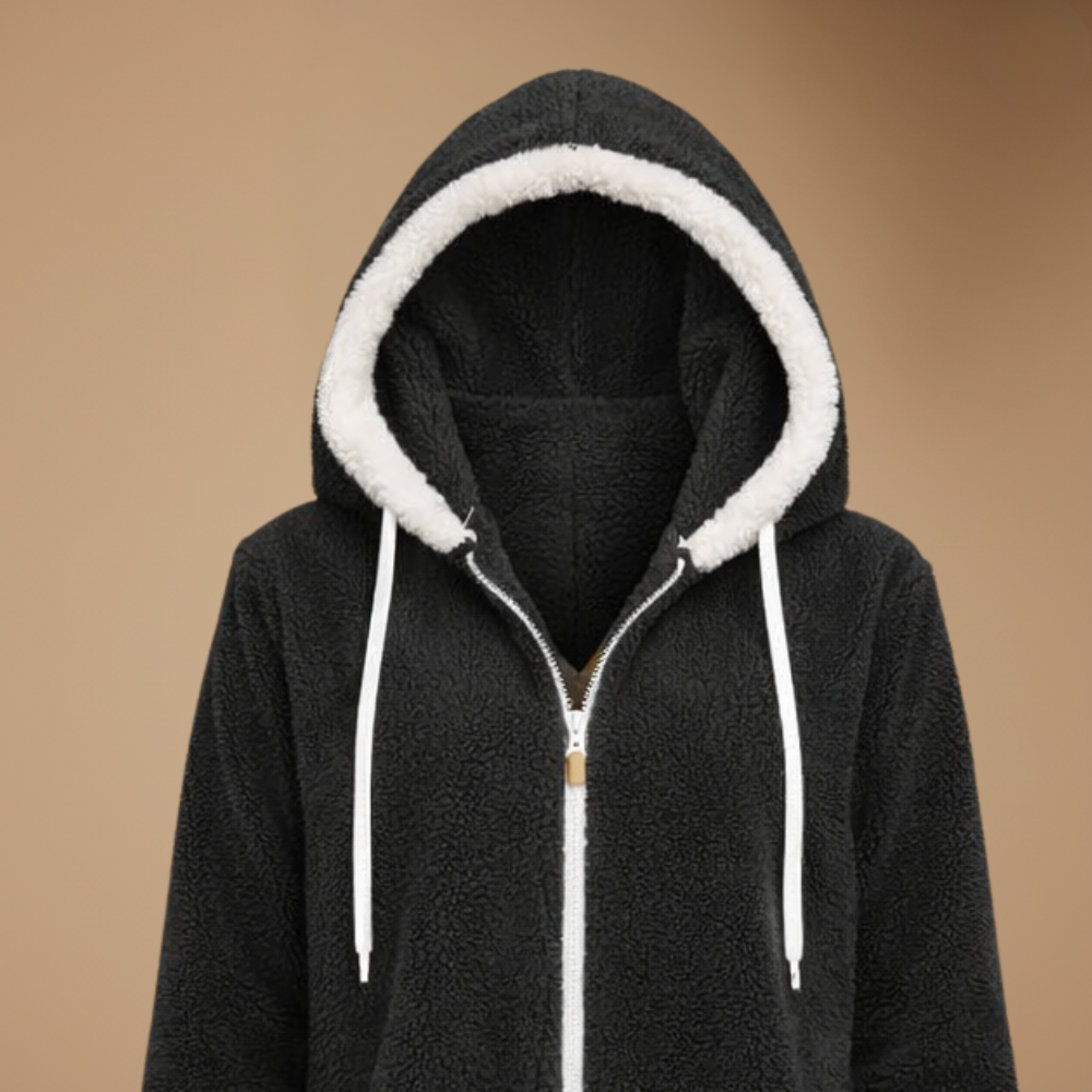 Women's warm fuzzy zip hoodie jacket Fashion Grand