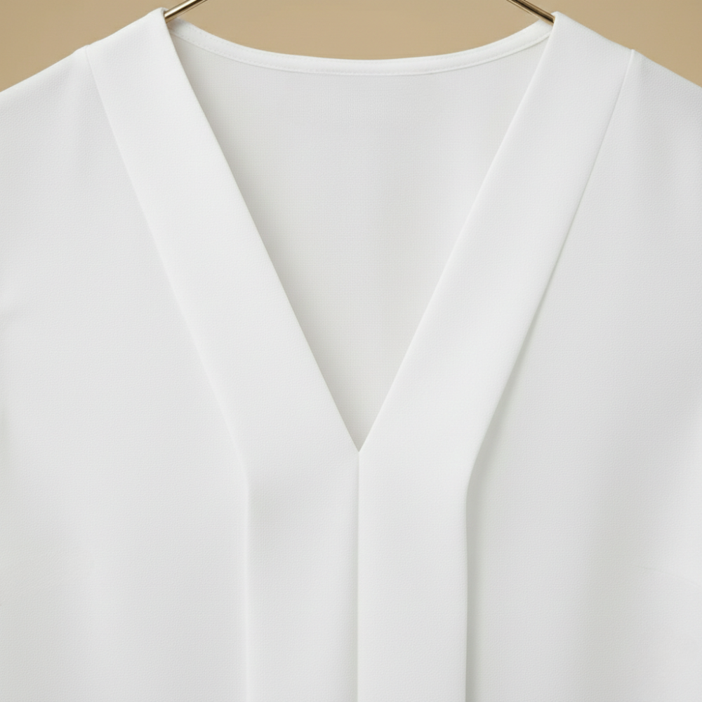 Women's simple pleated sleeveless v-neck blouse Fashion Grand