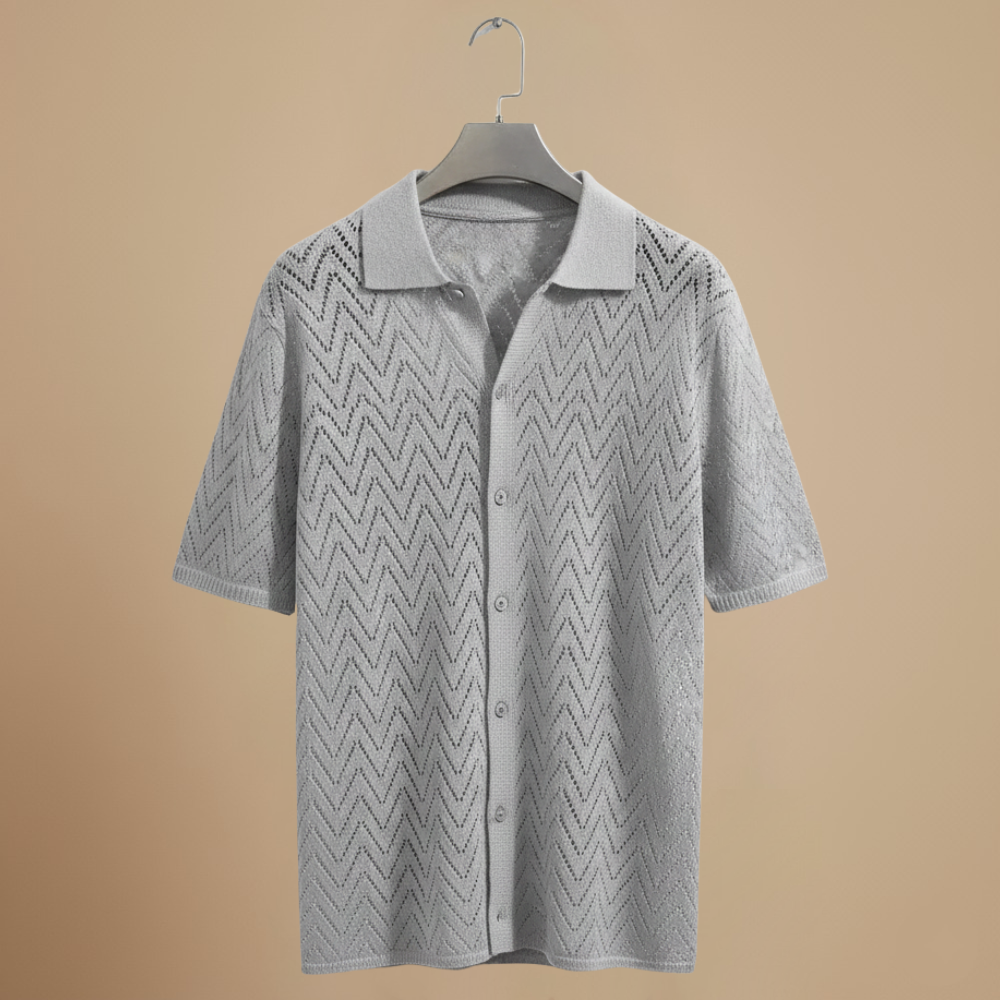 Men's short sleeved geometric design polo shirt Fashion Grand