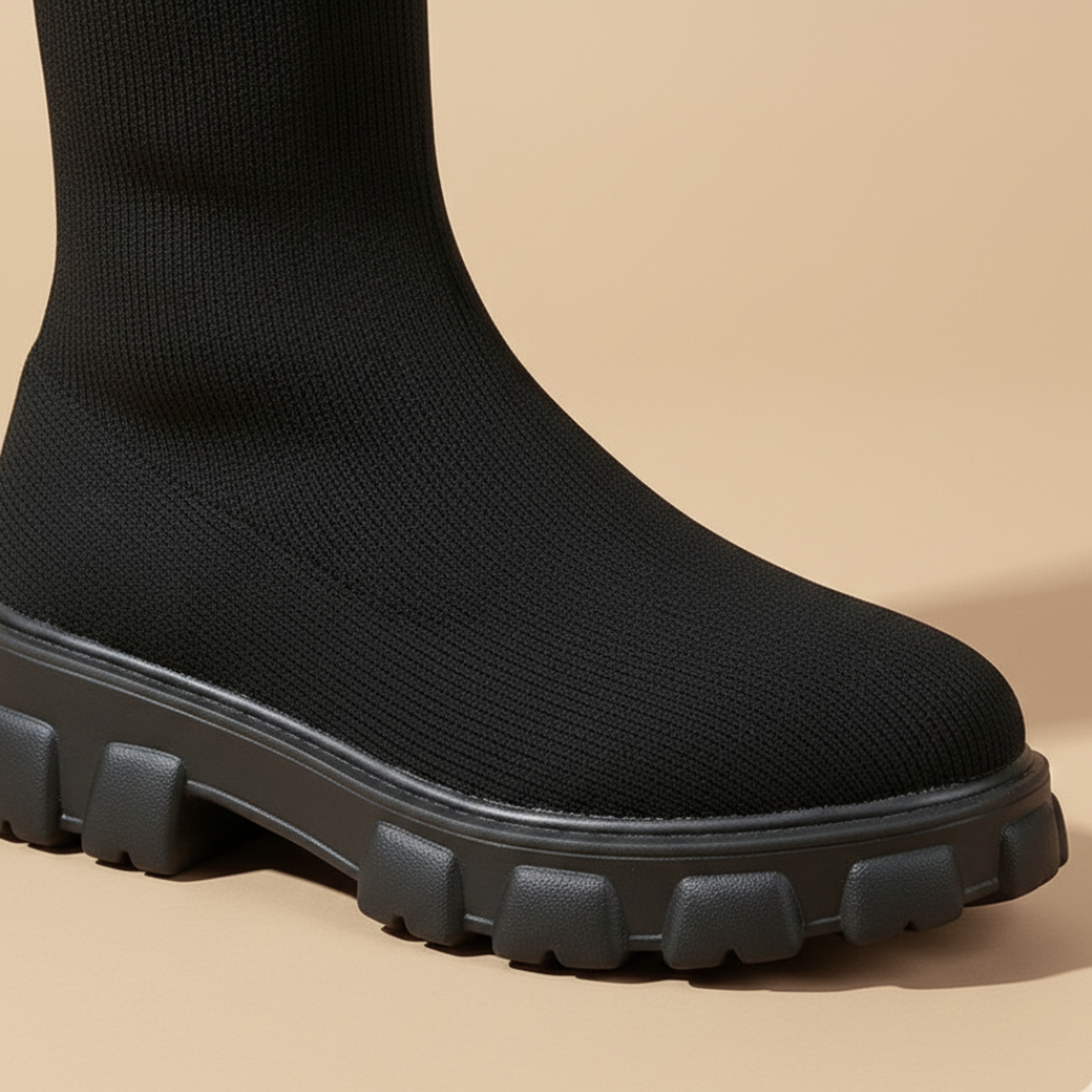 Women's elasticated mid calf boots Fashion Grand