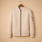 Men's Waffle Knit Full Zip Bomber Jacket Fashion Grand